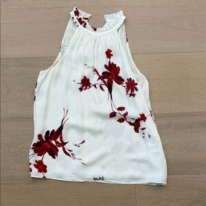 Joie Red Floral Blouse - White